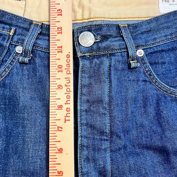 Rag & Bone Jean Women’s Size 31 Navy Wash Engineer High Rise Straight Leg $275 - Picture 9 of 15